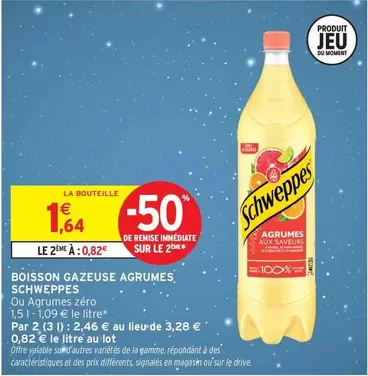 Schweppes - Boisson Gazeuse Agrumes offre à 1,64€ sur Intermarché Hyper