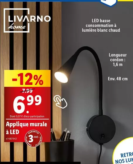 Livarno Home - Applique Murale À Led offre à 6,99€ sur Lidl