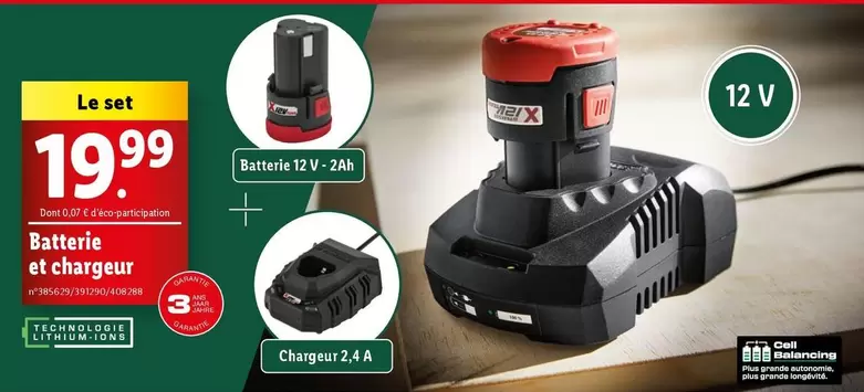 Parkside - Batterie Et Chargeur offre à 19,99€ sur Lidl