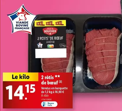 L'étal Du Boucher - 2 Rôtis De Bœuf offre à 14,15€ sur Lidl