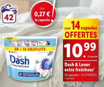 Dash - & Lenor Extra Fraîcheur offre à 10,99€ sur Lidl