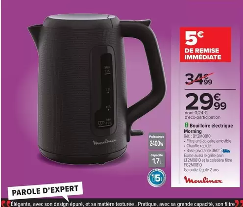 Moulinex - Bouilloire Électrique offre à 29,99€ sur Carrefour Contact