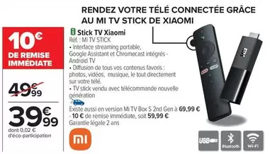 Xiaomi - Télévis Y Xjaomi offre à 39,99€ sur Carrefour Contact