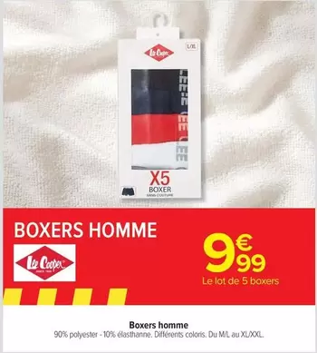 Cooper - Boxers Homme offre à 9,99€ sur Carrefour Contact