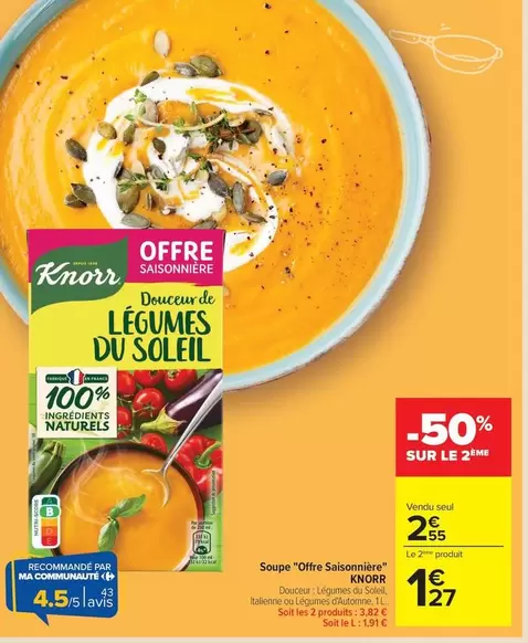 Knorr - Soupe "offre Salomitie" offre à 2,55€ sur Carrefour Contact