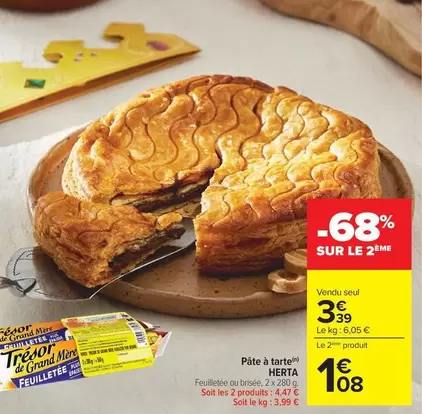 Herta - Pâte À Tarte offre à 3,39€ sur Carrefour Contact