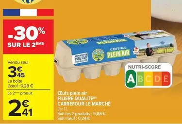 Carrefour - Œufs Plein Air Filière Qualité Le Marché offre à 3,45€ sur Carrefour Contact