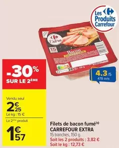 Carrefour - Filets De Bacon Fume offre à 2,25€ sur Carrefour Contact