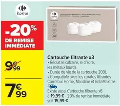 Carrefour - Cartouche Filtrante X3 offre à 7,99€ sur Carrefour Contact