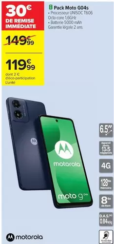 Motorola - Pack Moto 604s offre à 119,99€ sur Carrefour Contact