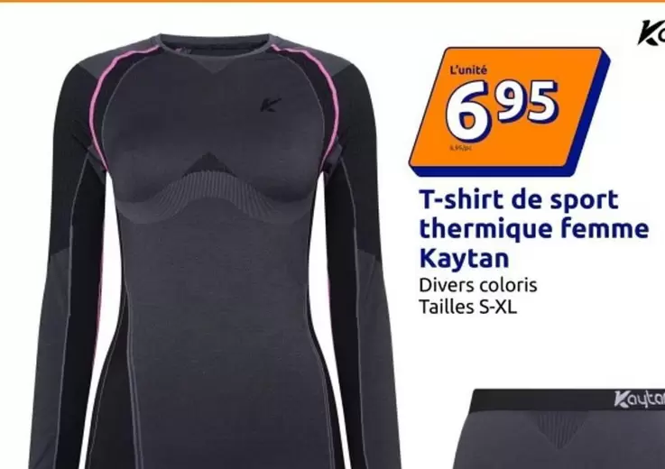 T-shirt De Sport Thermique Femme offre à 6,95€ sur Action