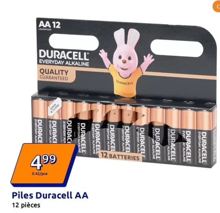 Duracell - Piles offre à 4,99€ sur Action