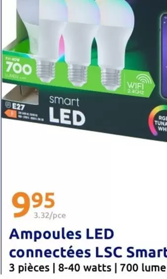 Ampoules Led Connectées Lsc offre à 9,95€ sur Action