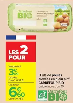 Carrefour - Œufs De Poules Élevées En Plein Air offre à 3,69€ sur Carrefour Market