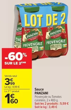 Panzani - Sauce offre à 3,99€ sur Carrefour Market