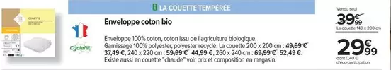 Tex - Enveloppe Coton Bio offre à 29,99€ sur Carrefour