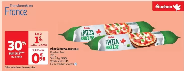 Auchan - Pate À Pizza offre à 0,98€ sur Auchan Hypermarché