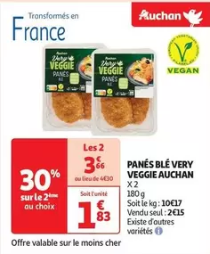 Auchan - Panés Blé Very Veggie offre à 2,15€ sur Auchan Hypermarché