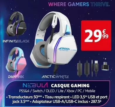 Nebula  - Casque Gaming offre à 29,99€ sur Auchan Hypermarché