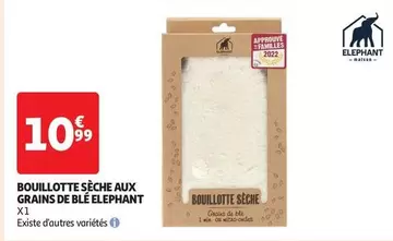 Elephant - Bouillotte Sèche Aux Grains De Blé offre à 10,99€ sur Auchan Hypermarché