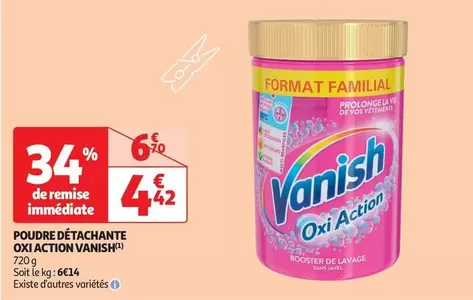 Vanish - Poudre Détachante Oxi Action offre à 4,42€ sur Auchan Supermarché