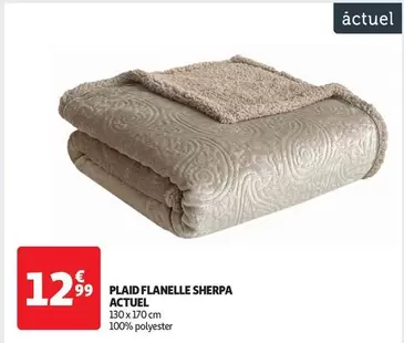 Actuel - Plaid Flanelle Sherpa offre à 12,99€ sur Auchan Supermarché