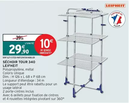 Leifheit - Séchoir Tour 340 offre à 29,9€ sur Intermarché Express