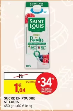 Saint Louis - Sucre En Poudre offre à 1,04€ sur Intermarché