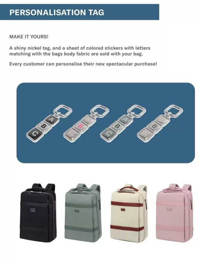 Personalisation Tag offre sur Samsonite