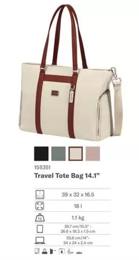 Travel Tote Bag 14.11" offre sur Samsonite