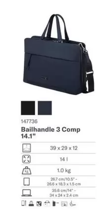 Bailandle 3 Comp 14.1 offre sur Samsonite