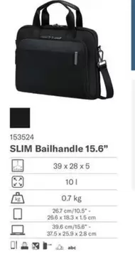 Samsonite - SLIM Bailhandle 15.6" offre sur Samsonite