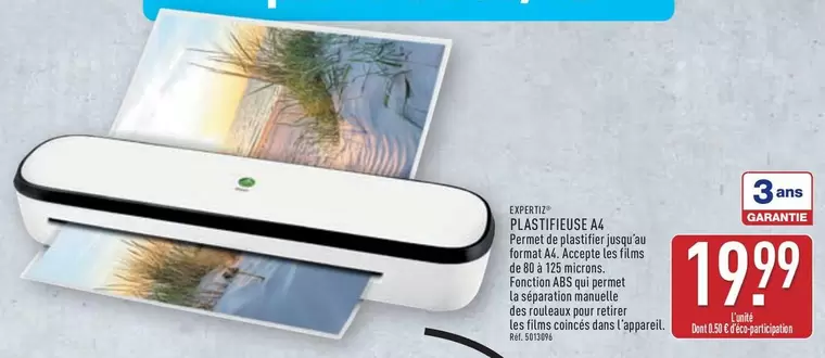 Plastifieuse A4 offre à 19,99€ sur Aldi