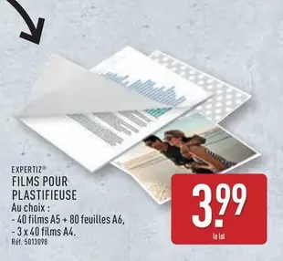 Films Pour Plastifieuse offre à 3,99€ sur Aldi