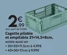 Cagette Pliable Et Empilable  offre à 2,99€ sur Maxi Bazar