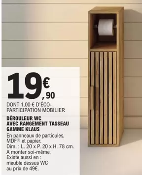 Dim - Dérouleur Wc Avec Rangement Tasseau Gamme Klaus offre à 19,9€ sur E.Leclerc