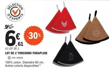 Lot De 2 Torchons Parapluie offre à 6,61€ sur E.Leclerc