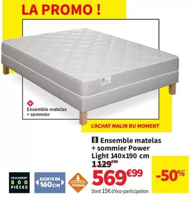 Promo - Ensemble Matelas + Sommier Power Light offre à 569,99€ sur Conforama