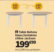 Table Nohma Blanc/imitation Chêne Jackson offre à 199,99€ sur Conforama