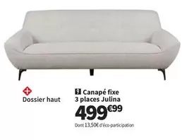 Canapé Fixe 3 Places Julia offre à 499,99€ sur Conforama