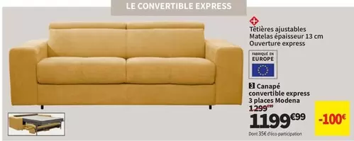 Canape Convertible Express offre à 1199,99€ sur Conforama