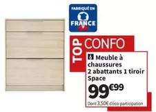 Meuble À Chaussures 2 Abattants 1 Tiroir Space offre à 99,99€ sur Conforama