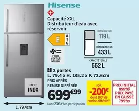 Hisense - Capacito XXL Distributeur D'eau Avec Réservoir offre à 699,99€ sur Conforama