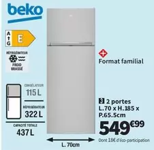 Beko - Format Familial offre à 549,99€ sur Conforama