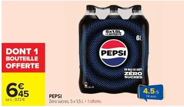 Pepsi - Zero Sucres offre à 6,45€ sur Carrefour Contact