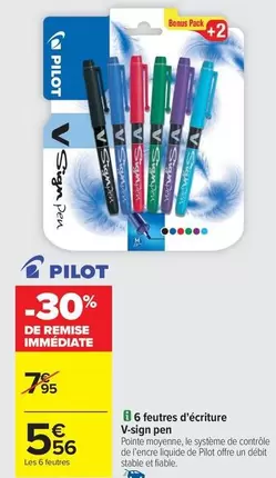 Pilot - 6 Feutres D'écriture offre à 5,56€ sur Carrefour Contact