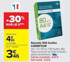 Carrefour - Ramette 500 Feuilles offre à 4,95€ sur Carrefour Contact