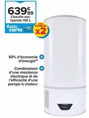 Ariston - Chauffe-Eau Hybride Lydos 100 L offre à 639,99€ sur Castorama