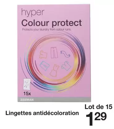 Lingettes Antidécoloration offre à 1,29€ sur Zeeman