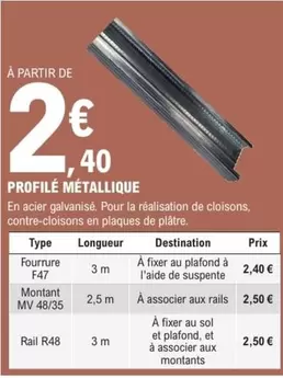 Profilé Métatique offre à 2,4€ sur E.Leclerc Brico